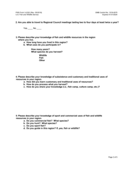FWS Form 3-2322 Regional Council Candidate Interview, Page 2