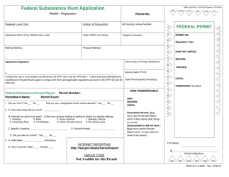 FWS Form 3-2326 Federal Subsistence Hunt Application