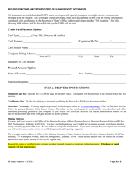 Request for Copies or Certified Copies of Business Entity Documents - Alabama, Page 2