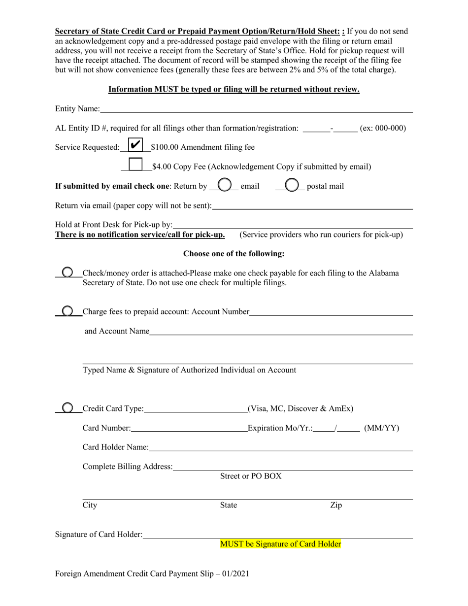 Statement of Amendment to Foreign General Partnership (Gp) - Alabama, Page 3