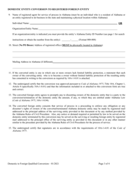 Domestic Entity Conversion to Registered Foreign Entity - Alabama, Page 3