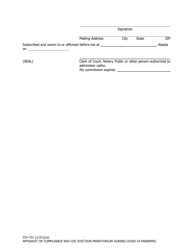 Form CIV-731 Affidavit of Compliance With Eviction Requirements During Covid-19 Pandemic - Alaska, Page 2