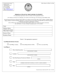 Form CPF-13 Personal Financial Disclosure Statement - Colorado