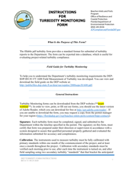 Document preview: Instructions for Turbidity Monitoring Form - Florida