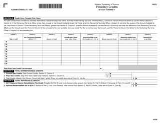 Form 41 Schedule FC Fiduciary Credits - Alabama, Page 5