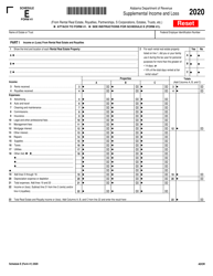 Document preview: Form 41 Schedule E Supplemental Income and Loss - Alabama, 2020