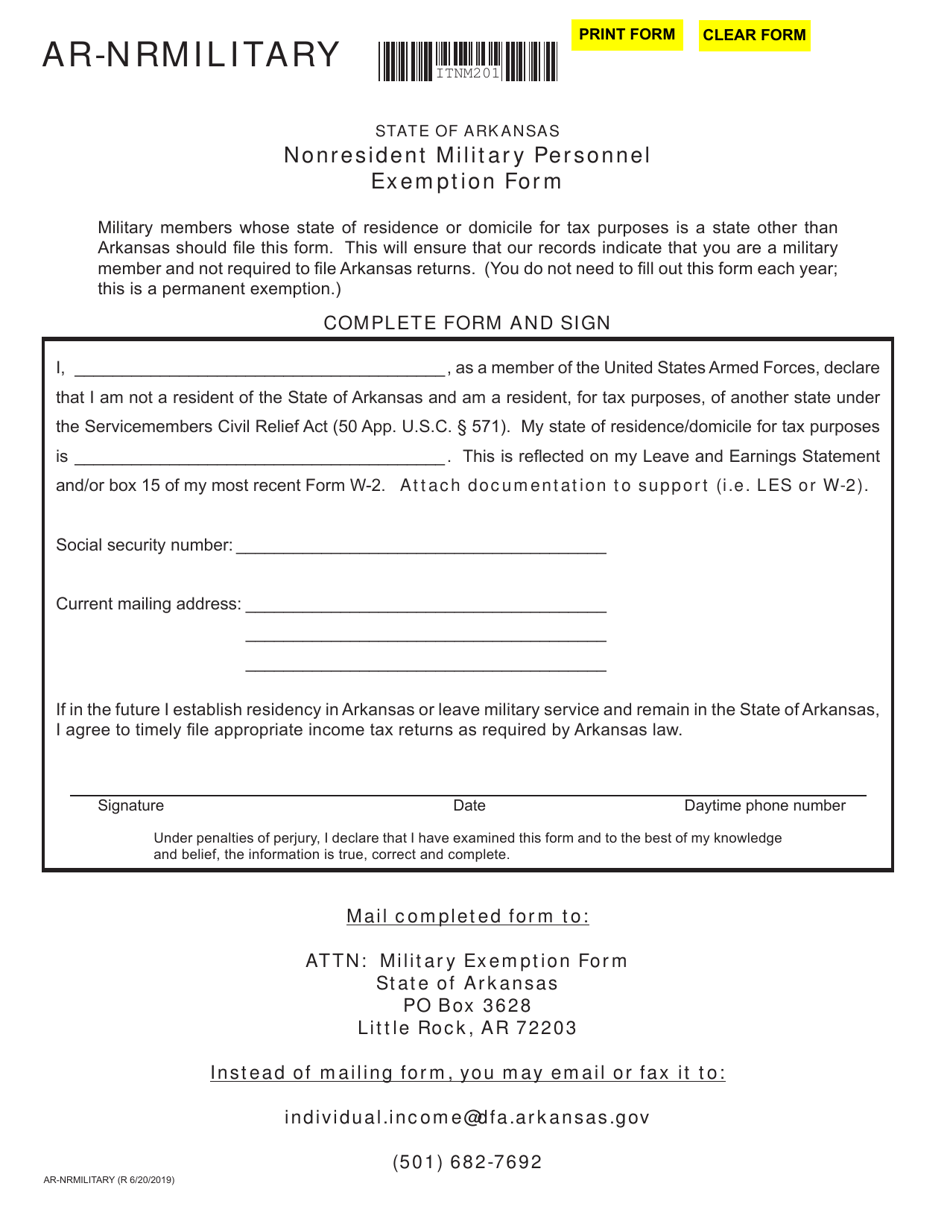 Form ARNRMILITARY Fill Out, Sign Online and Download Fillable PDF