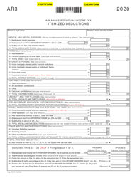 Form AR3 Itemized Deductions - Arkansas, 2020
