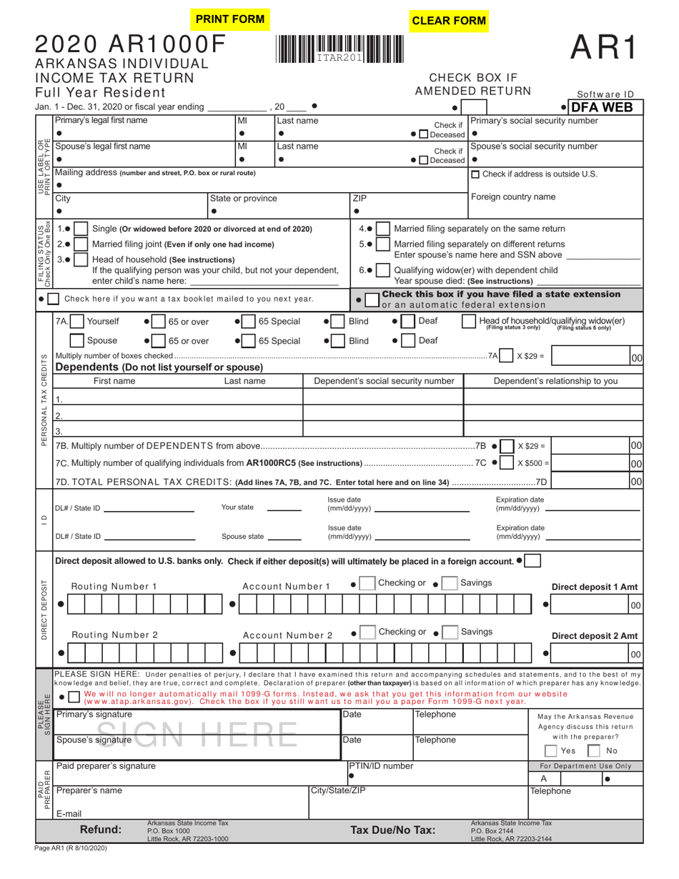 form-ar1000f-download-fillable-pdf-or-fill-online-arkansas-full-year