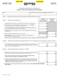 Form AR2106 Employee Business Expenses - Arkansas