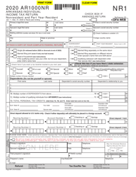 Form AR1000NR &quot;Part Year or Non-resident Individual Income Tax Return&quot; - Arkansas, 2020