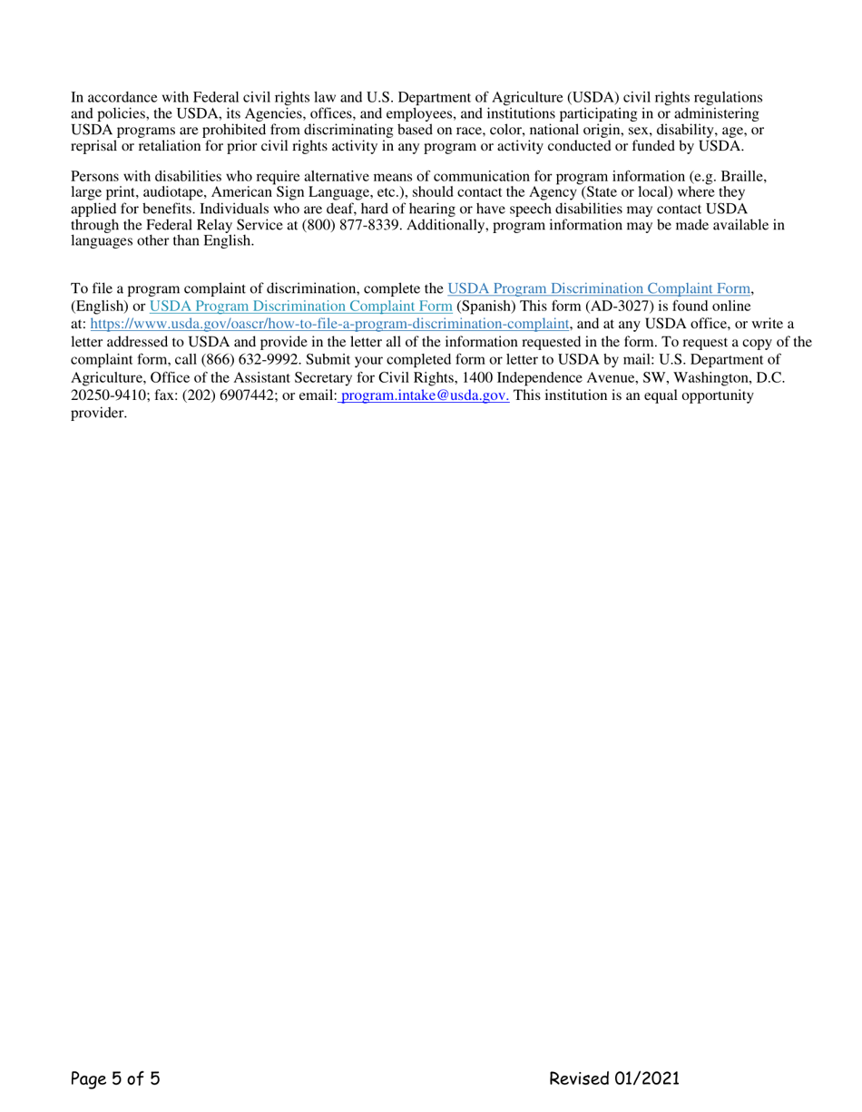 Add-A-site Checklist - Center Sponsor Adding Traditional Child or Adult Facilities - Georgia (United States), Page 5