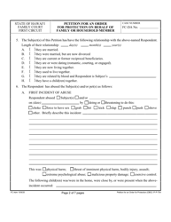 Form 1F-P-754 Petition for an Order for Protection on Behalf of a Family or Household Members - Hawaii, Page 2