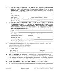 Form 1F-P-997A Petition for Paternity or for Custody, Visitation, and Support Orders After Voluntary Establishment of Paternity - Hawaii, Page 4