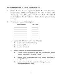 Form 2F-E-067 Decree Granting Divorce and Awarding Child Custody - Hawaii, Page 2