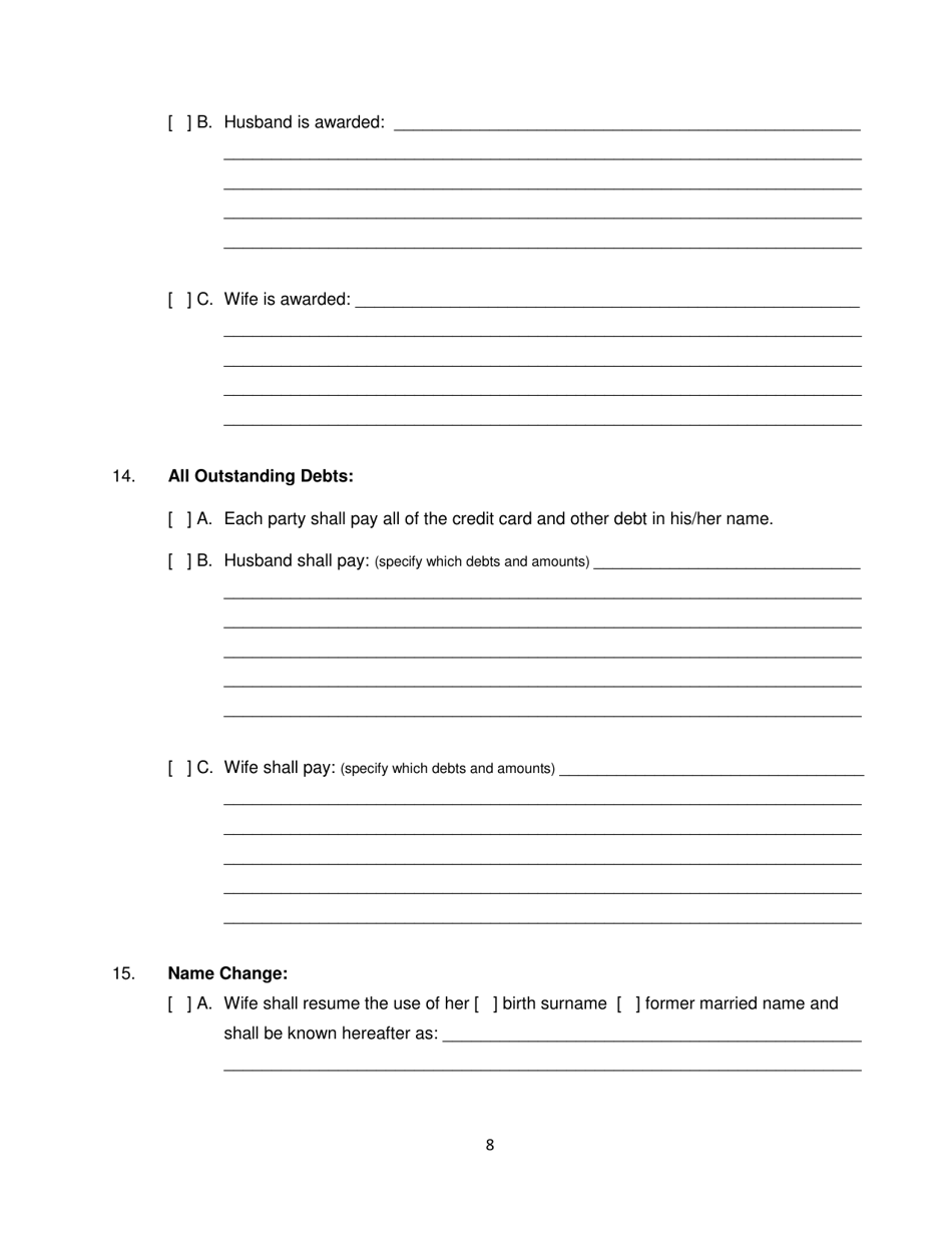 Form 2F-E-067 Decree Granting Divorce and Awarding Child Custody - Hawaii, Page 8