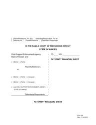 Form 2F-E-332 Paternity Financial Sheet - Hawaii