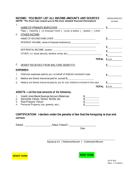 Form 2F-E-332 Paternity Financial Sheet - Hawaii, Page 2