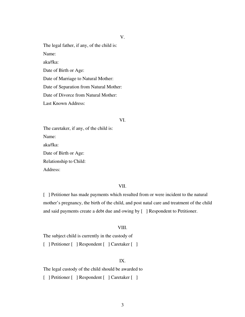 Form 2F-P-389 Petition for Paternity; Summons - Hawaii, Page 3