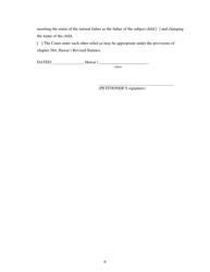 Form 2F-P-389 Petition for Paternity; Summons - Hawaii, Page 6
