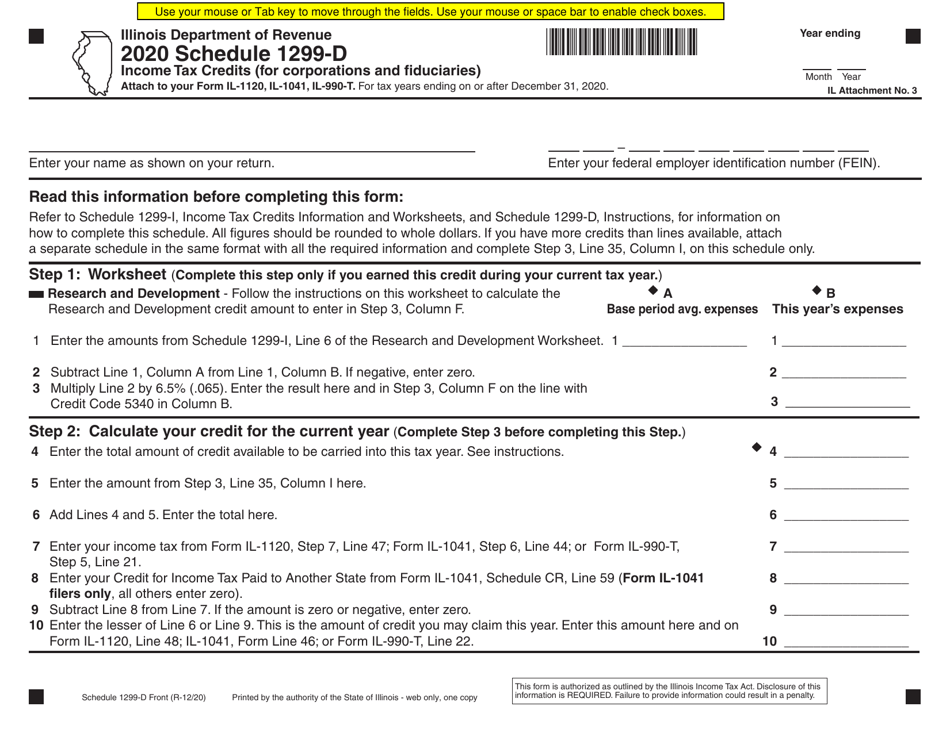 schedule-1299-d-download-fillable-pdf-or-fill-online-income-tax-credits