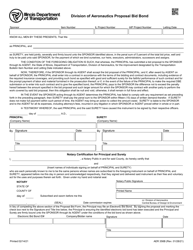 Document preview: Form AER356B Division of Aeronautics Bid Bond - Illinois
