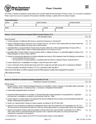 Form BDE1210 Phase I Checklist - Illinois