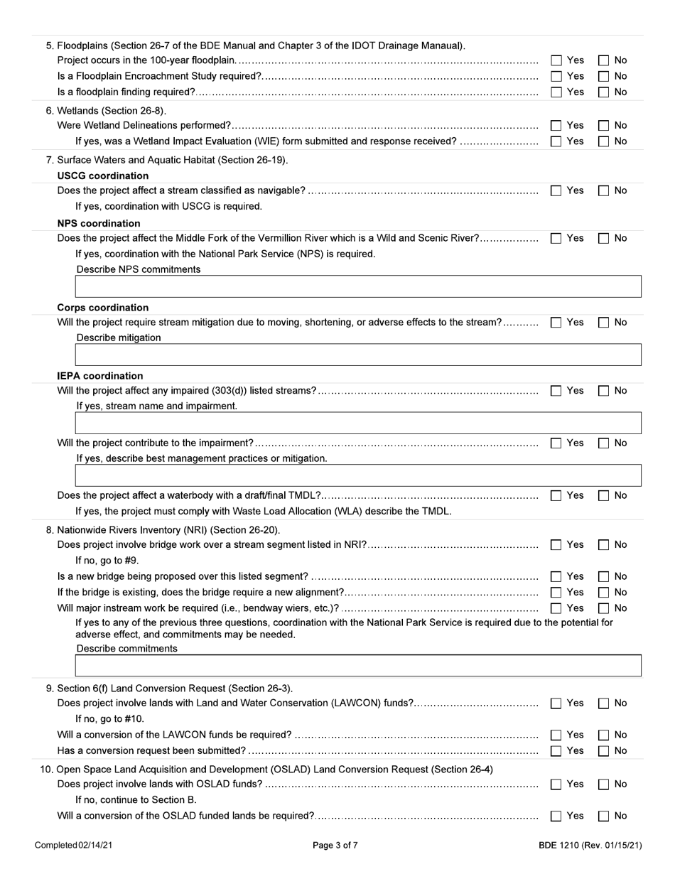 Form BDE1210 Phase I Checklist - Illinois, Page 3