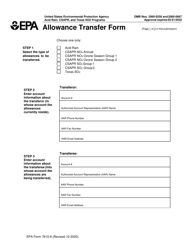 EPA Form 7610-6 Allowance Transfer Form, Page 3