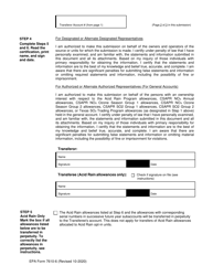 EPA Form 7610-6 Allowance Transfer Form, Page 4