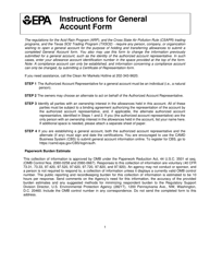 EPA Form 7610-5 General Account Form