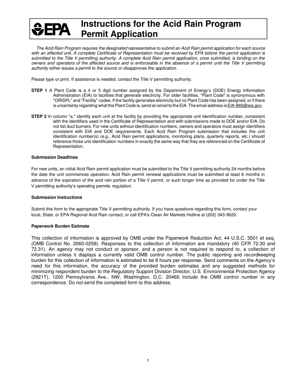 EPA Form 7610-16 Acid Rain Permit Application, Page 5