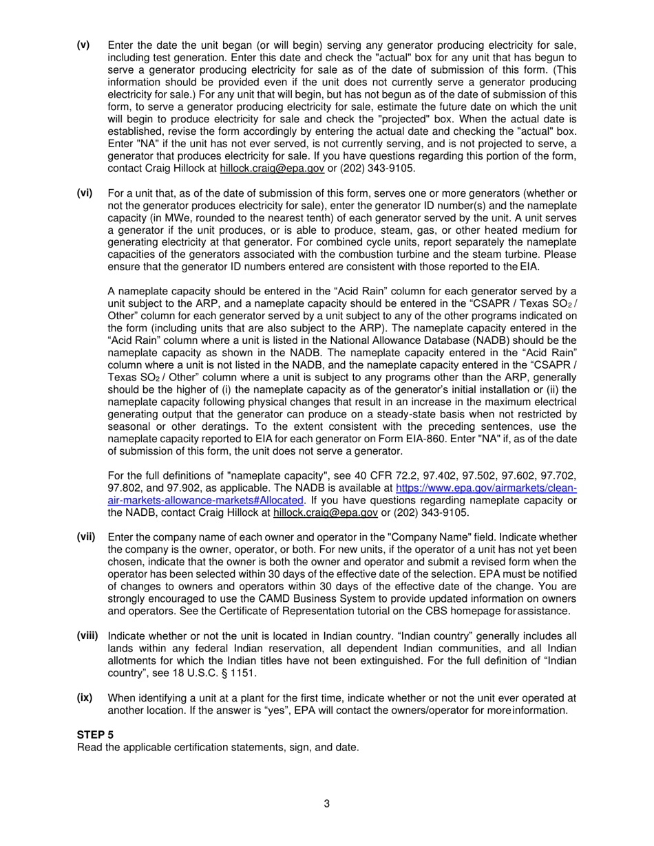 EPA Form 7610-1 Certificate of Representation, Page 9