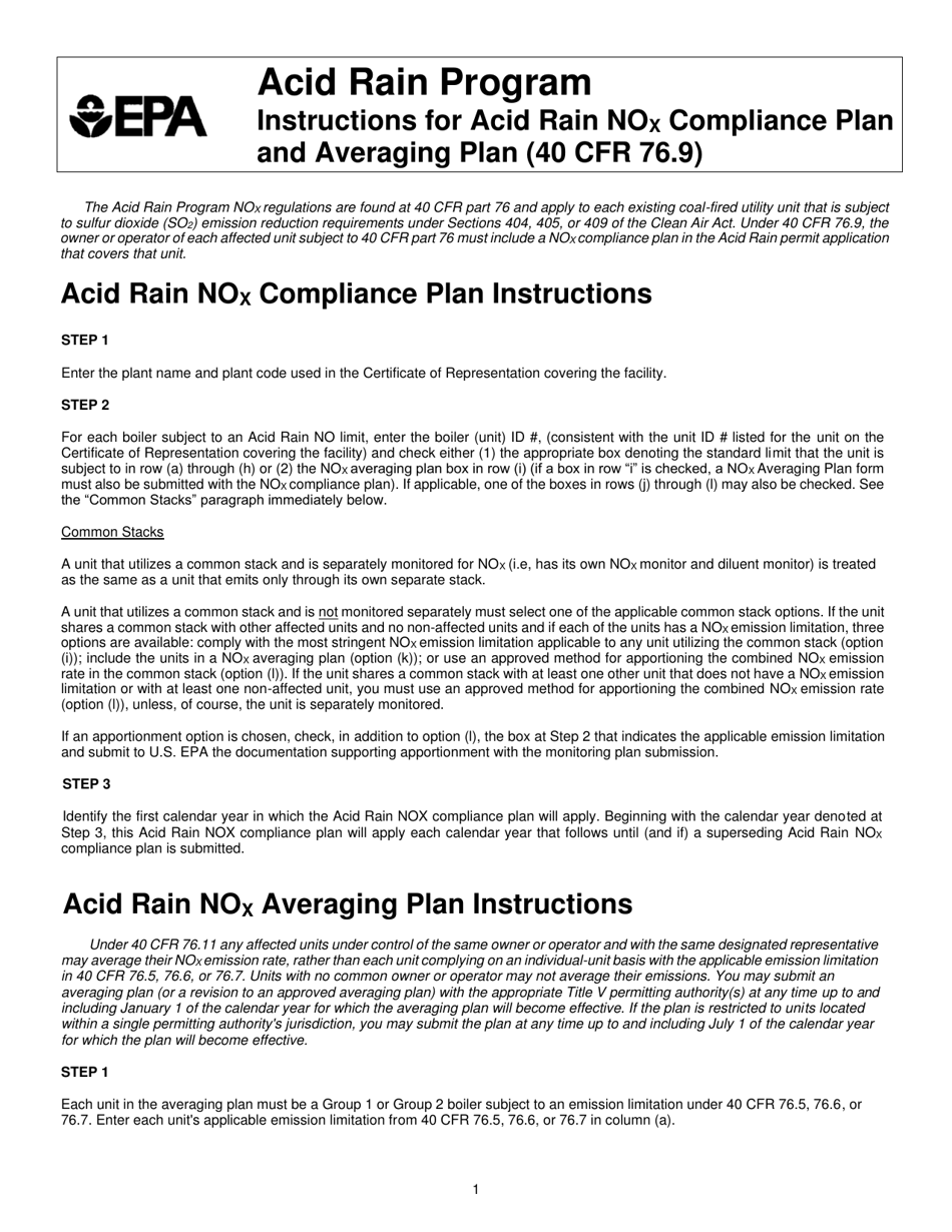 EPA Form 7610-28 Acid Rain Nox Compliance Plan, Page 3