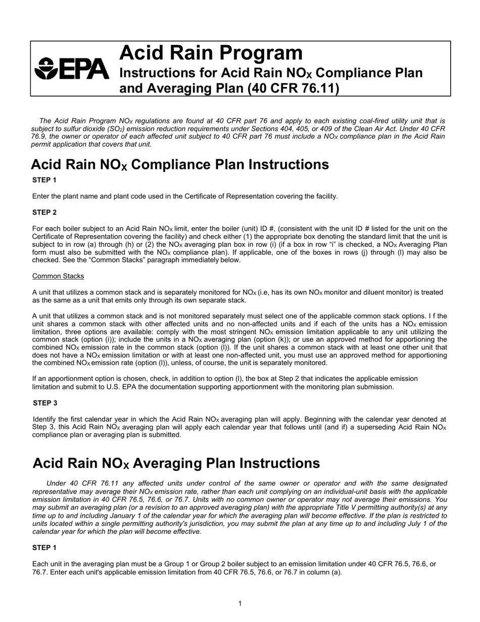 EPA Form 7610-29 Acid Rain Nox Averaging Plan, Page 5