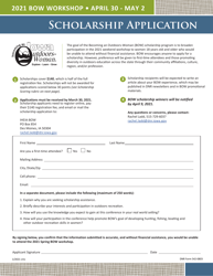 Document preview: DNR Form 542-0803 Scholarship Application - Iowa, 2021