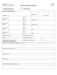Form PPS3050 Family Service/Preservation Plan - Kansas