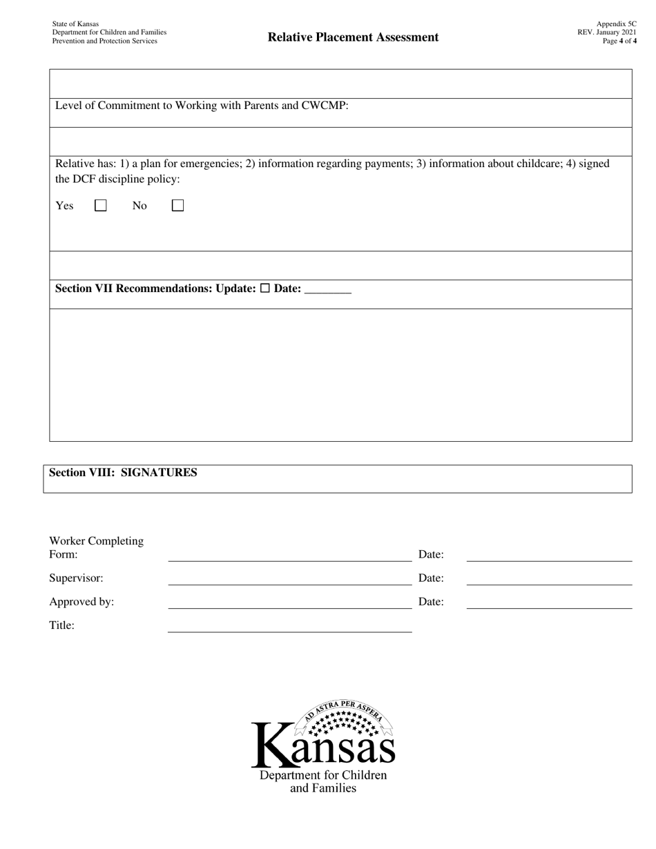 Appendix 5C Relative Placement Assessment - Kansas, Page 4