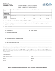 Form 51A400 &quot;Governmental Public Facility Sales Tax Rebate Registration&quot; - Kentucky
