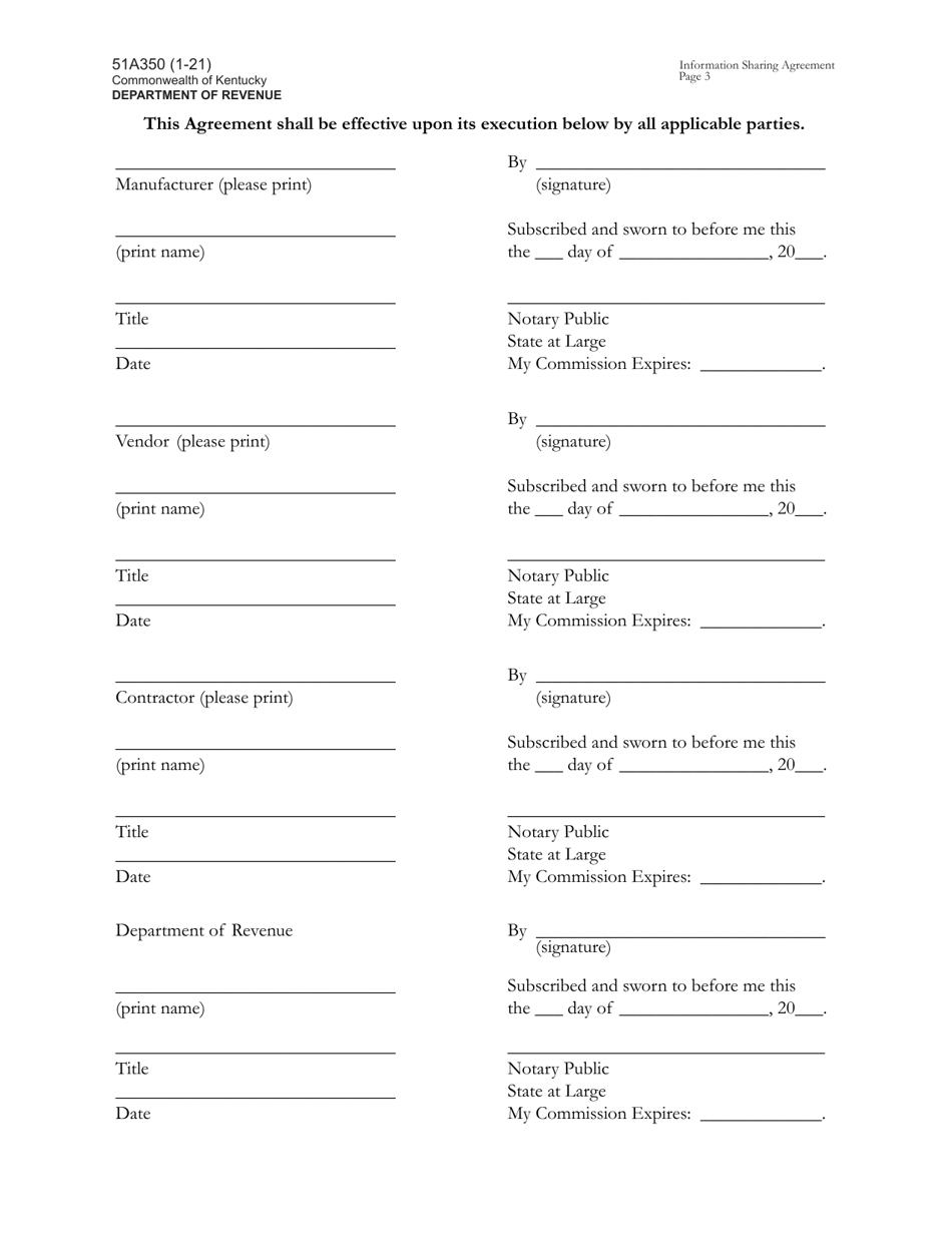 Form 51A350 Information Sharing and Assignment Agreement for Energy Efficiency Project Incentive - Kentucky, Page 3