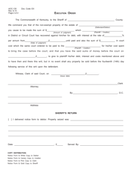 Form AOC-135 Execution Form - Kentucky, Page 2