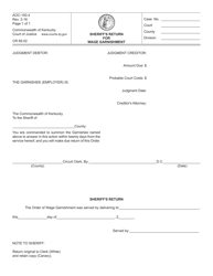 Document preview: Form AOC-150.4 Sheriff's Return for Wage Garnishment - Kentucky