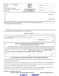 Document preview: Form AOC-150.2 Affidavit to Challenge Garnishment - Wage/Non-wage - Kentucky