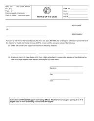 Document preview: Form AOC-235 Notice of IV-D Case - Kentucky