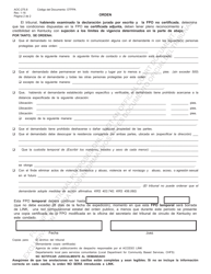 Formulario AOC-275.8 Orden De Proteccion Provisional Declaracion Jurada Por Escrito Y Orden Extranjeras De Proteccion - Kentucky (Spanish), Page 2