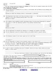 Form AOC-275.9 Order of Protection Foreign Protective Affidavit and Order - Kentucky, Page 2
