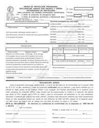 Document preview: Formulario AOC-275.9 Orden De Protecci "n Provisional Declaracion Jurada Por Escrito Y Orden Extranjeras De Proteccion - Kentucky (Spanish)