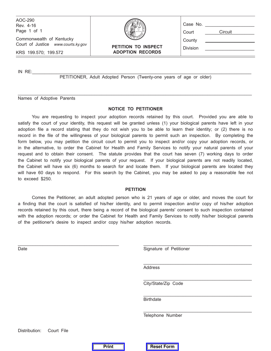 form-aoc-290-download-fillable-pdf-or-fill-online-petition-to-inspect-adoption-records-kentucky