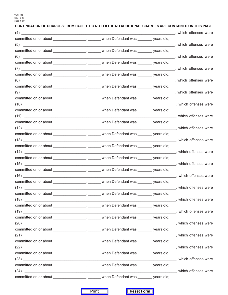 Form AOC-445 Judgment and Sentence on Plea of Guilty - Kentucky, Page 4