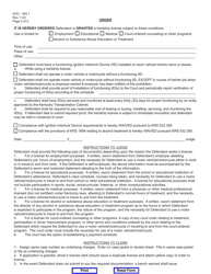 Form AOC-493.1 Hardship Driver&#039;s License Order (Restitution Owed/ Theft-Related Offense) - Kentucky, Page 2